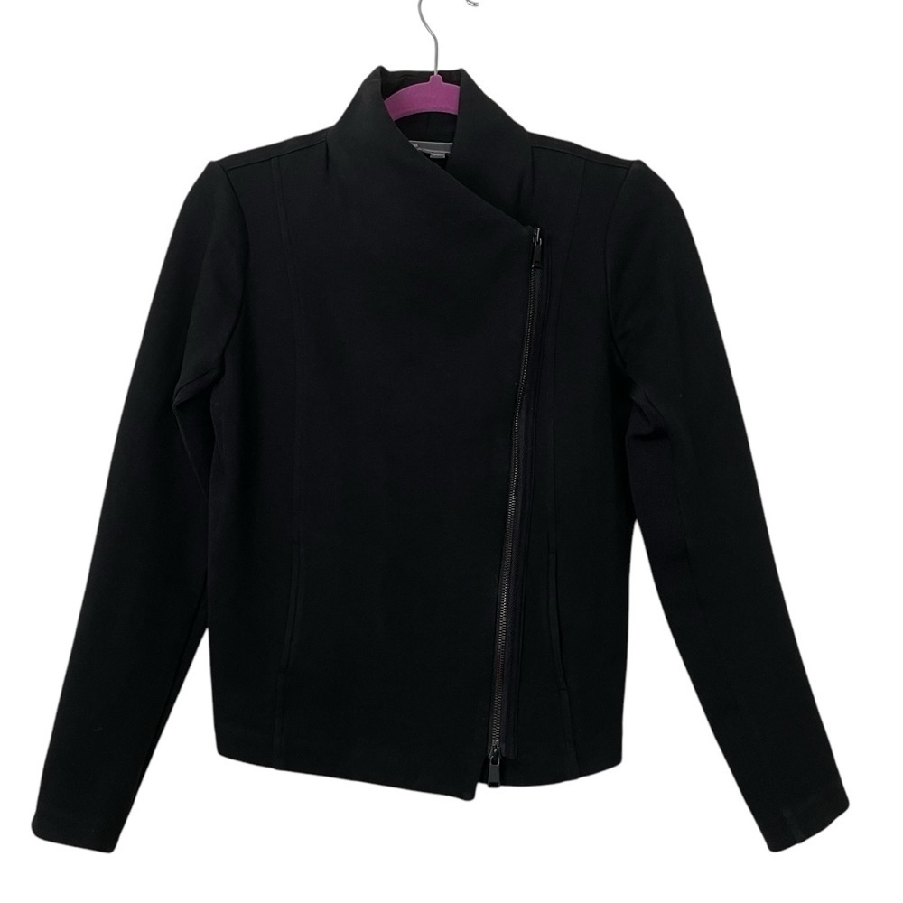 Vince Scuba Black Knit Moto Jacket Size Small - Picture 6 of 12